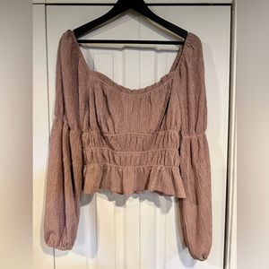 Aster Cinched Plisse Top In Blush